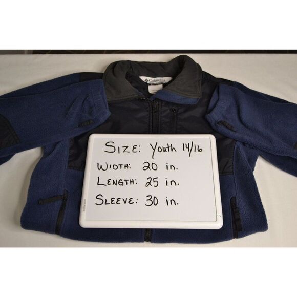 Columbia Youth 14/16 Blue Fleece Lightweight Full Zip Jacket - Picture 10 of 10